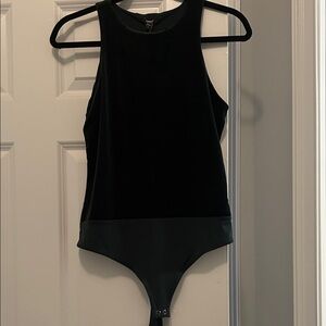 Express Hunter Green Sleeveless Bodysuit